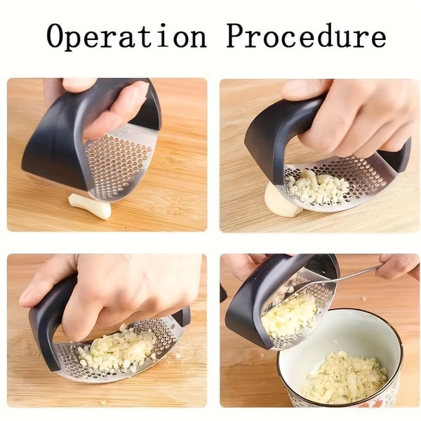 up✨ Premium Stainless Steel Garlic Rocker – Crush & Mince in Seconds (Dishwasher Safe)