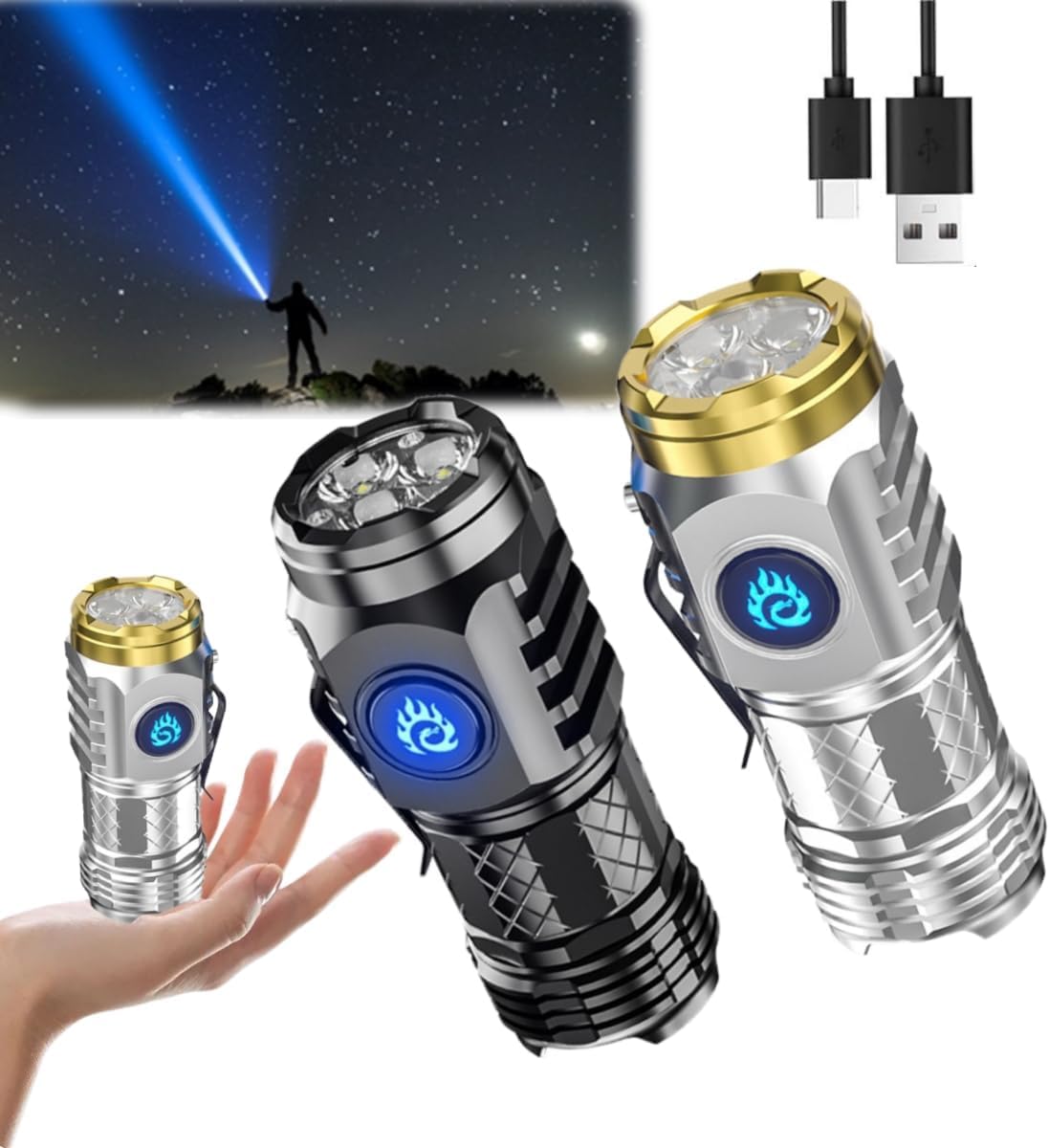 ⚡🔦💡Three-Eyed Monster Mini Flashlight — Ultra-Bright Rechargeable LED Torch | Compact, Long-Range & Water-Resistant