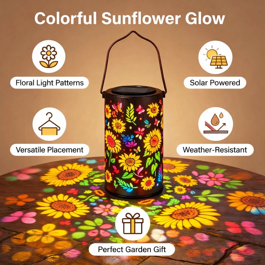 🔥HOT SALE 50% OFF-Free Shipping Included-🌞Colorful Sunflower Glow Solar Garden Lantern